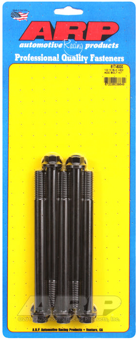 ARP 1/2-13 x 6.000 hex black oxide bolts