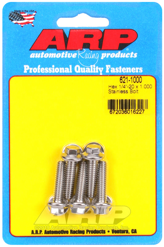ARP 1/4-20 x 1.000 hex SS bolts