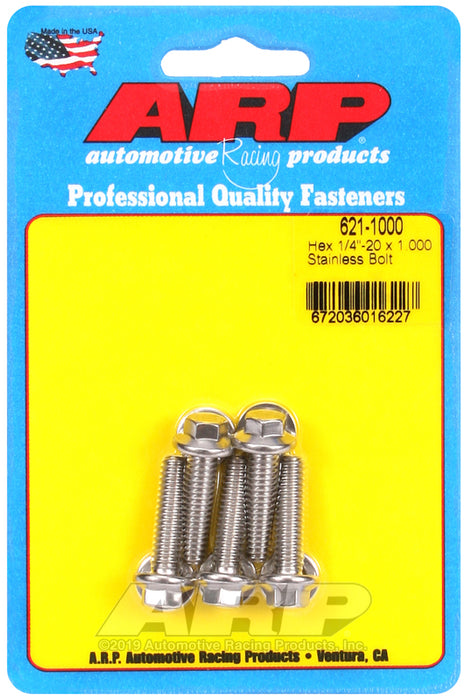 ARP 1/4-20 x 1.000 hex SS bolts