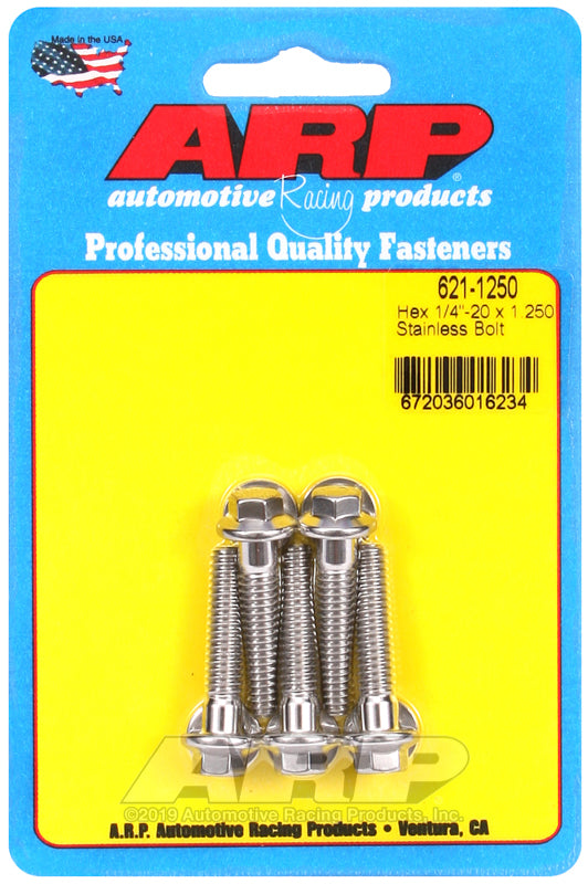 ARP 1/4-20 x 1.250 hex SS bolts