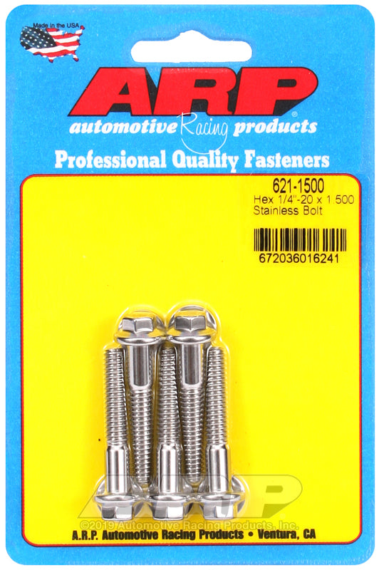 ARP 1/4-20 x 1.500 hex SS bolts