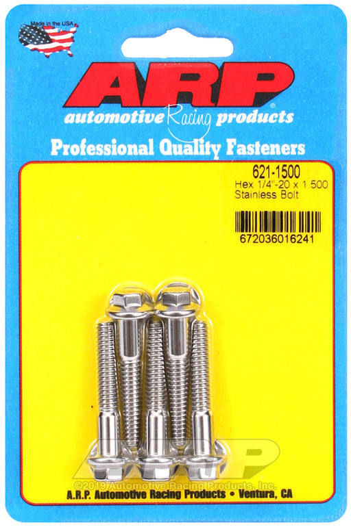 ARP 1/4-20 x 1.500 hex SS bolts