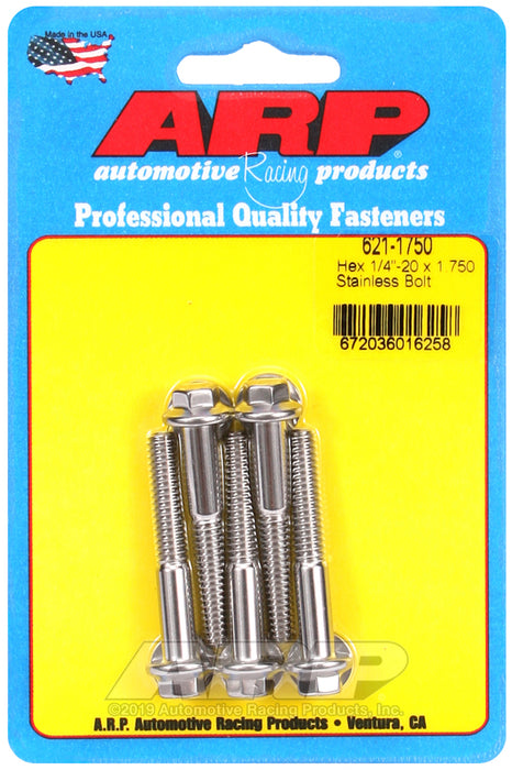 ARP 1/4-20 x 1.750 hex SS bolts