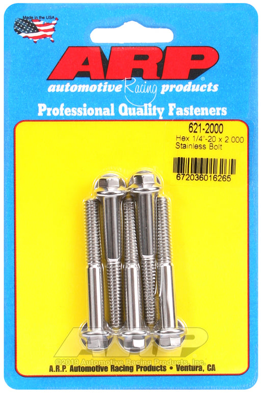 ARP 1/4-20 x 2.000 hex SS bolts