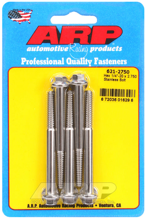 ARP 1/4-20 x 2.750 hex SS bolts