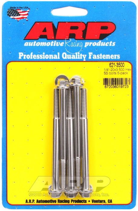 ARP 1/4-20 x 3.500 hex SS bolts