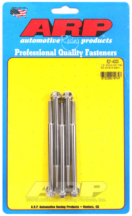 ARP 1/4-20 x 4.000 hex SS bolts