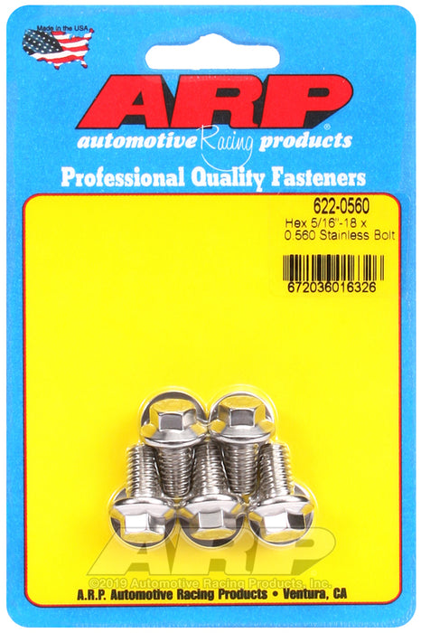 ARP 5/16-18 x 0.560 hex SS bolts
