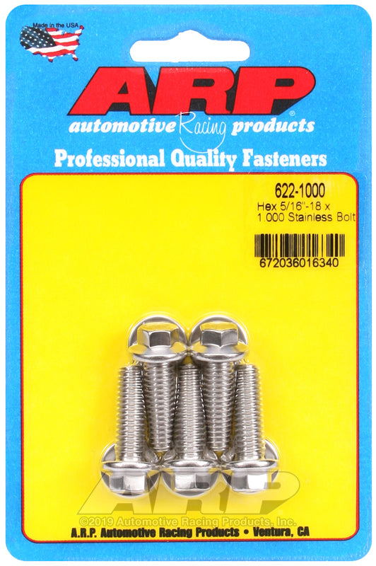 ARP 5/16-18 x 1.000 hex SS bolts
