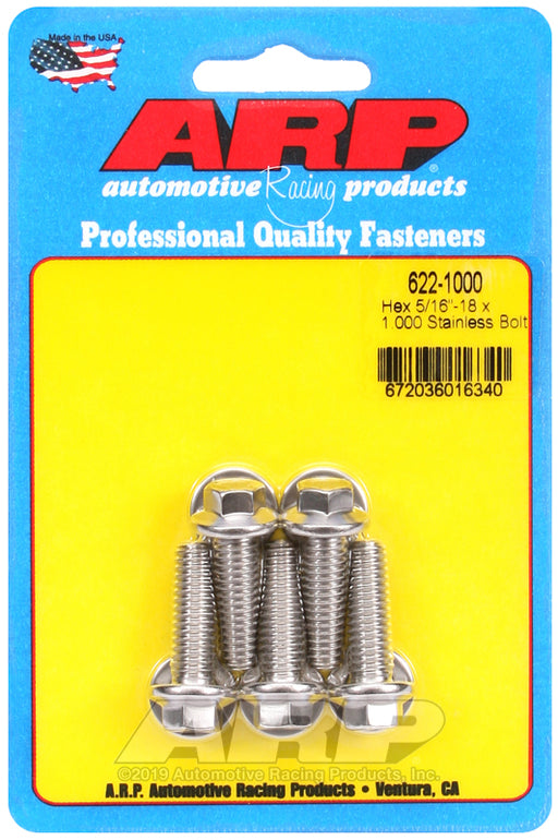 ARP 5/16-18 x 1.000 hex SS bolts