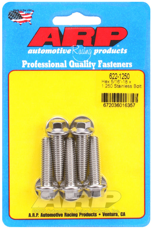 ARP 5/16-18 x 1.250 hex SS bolts