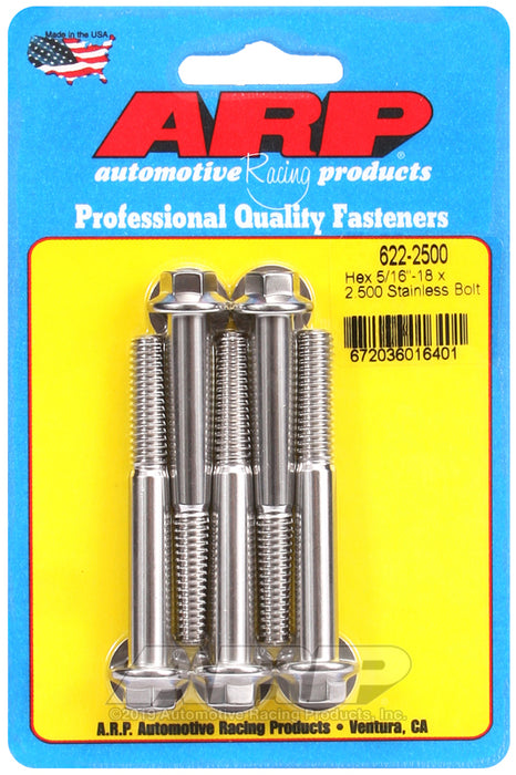 ARP 5/16-18 x 2.500 hex SS bolts