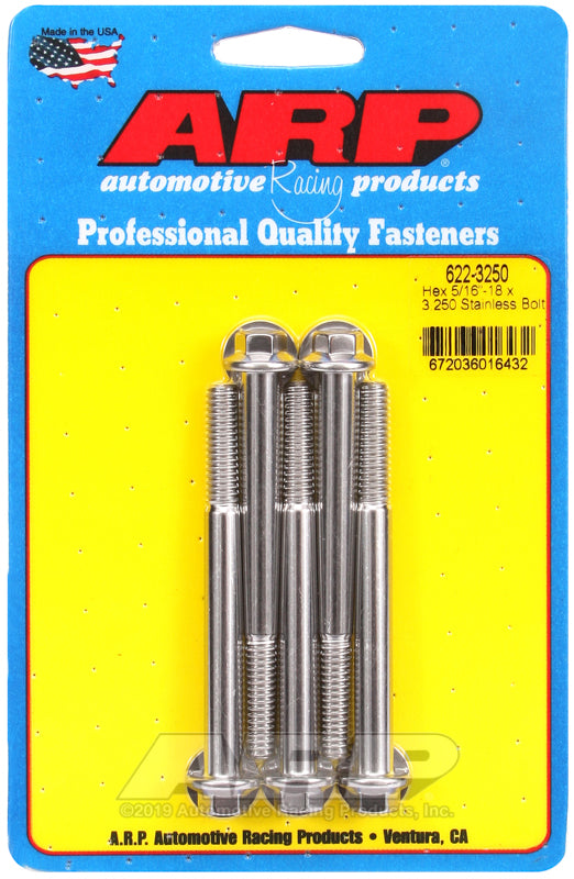 ARP 5/16-18 x 3.250 hex SS bolts