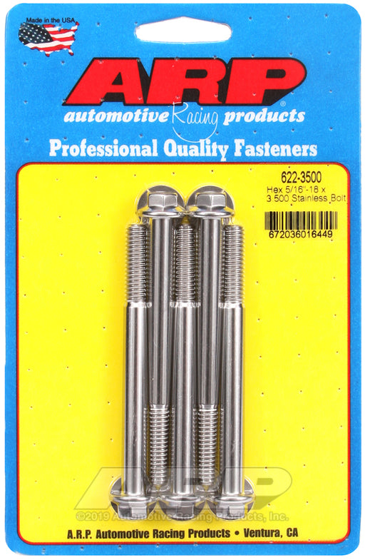 ARP 5/16-18 x 3.500 hex SS bolts