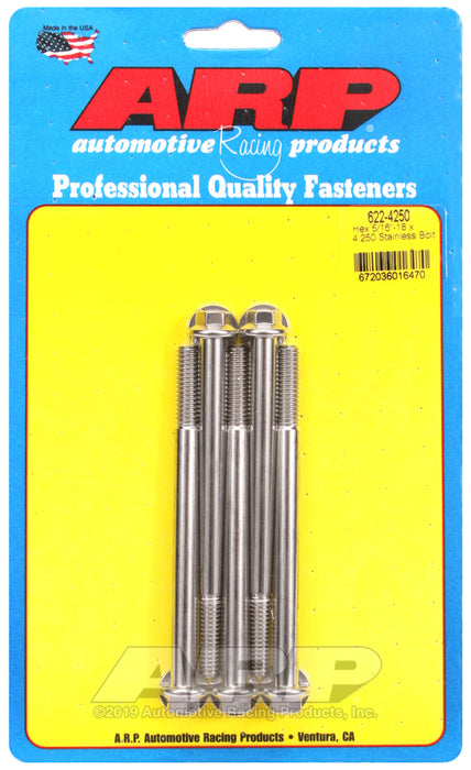 ARP 5/16-18 x 4.250 hex SS bolts