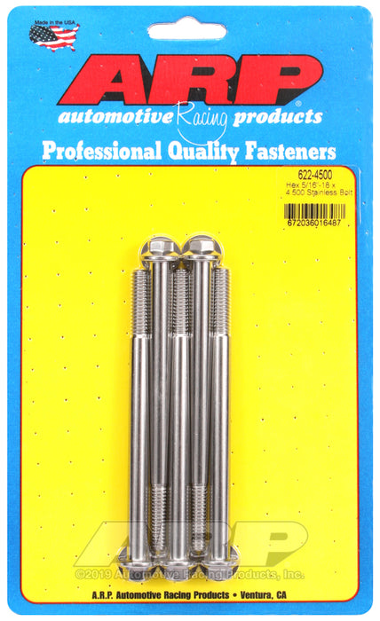 ARP 5/16-18 x 4.500 hex SS bolts