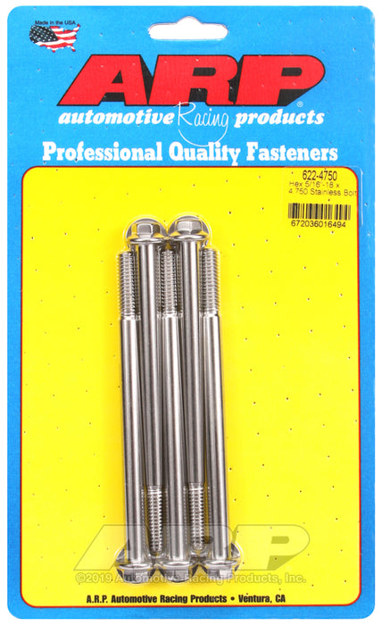 ARP 5/16-18 x 4.750 hex SS bolts