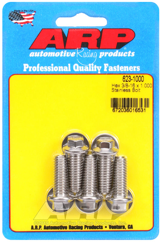 ARP 3/8-16 x 1.000 hex SS bolts