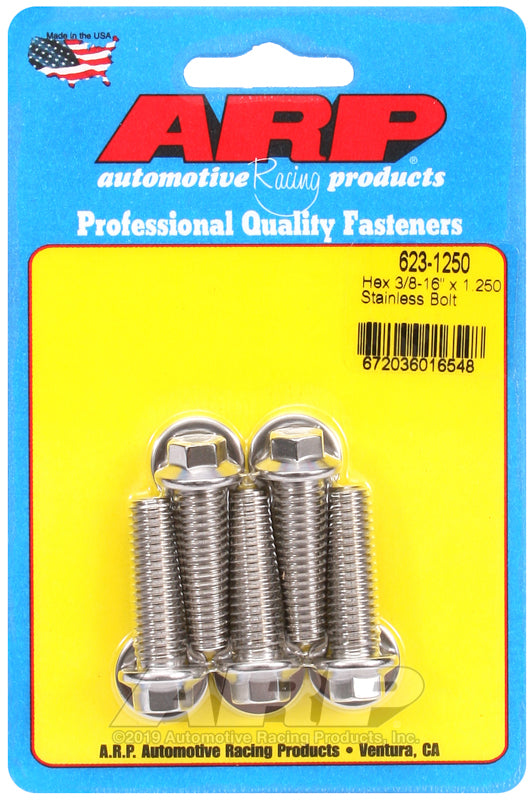 ARP 3/8-16 x 1.250 hex SS bolts