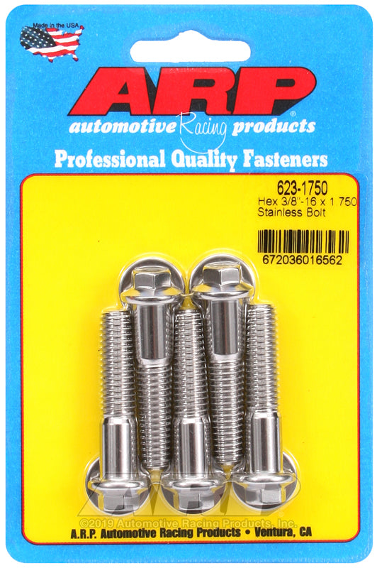 ARP 3/8-16 x 1.750 hex SS bolts