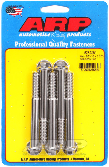 ARP 3/8-16 x 3.250 hex SS bolts