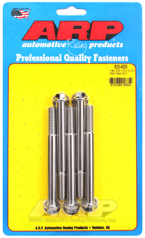 ARP 3/8-16 x 4.000 hex SS bolts