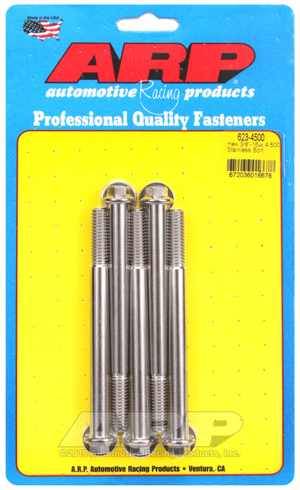 ARP 3/8-16 x 4.500 hex SS bolts