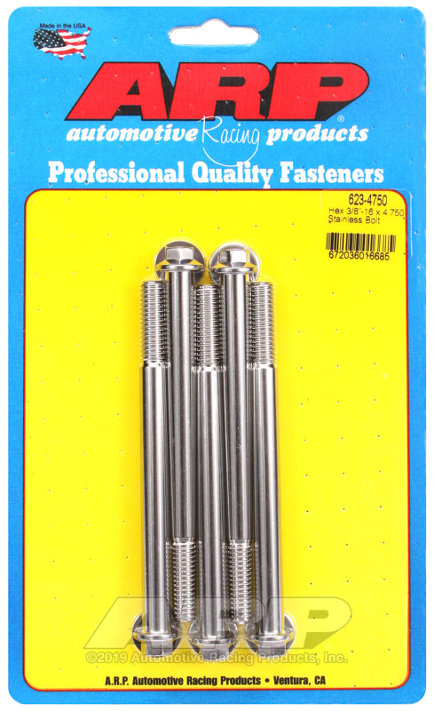 ARP 3/8-16 x 4.750 hex SS bolts
