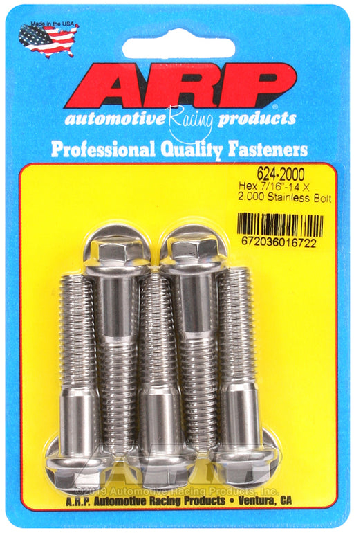 ARP 7/16-14 X 2.000 hex 1/2 wrenching SS bolts