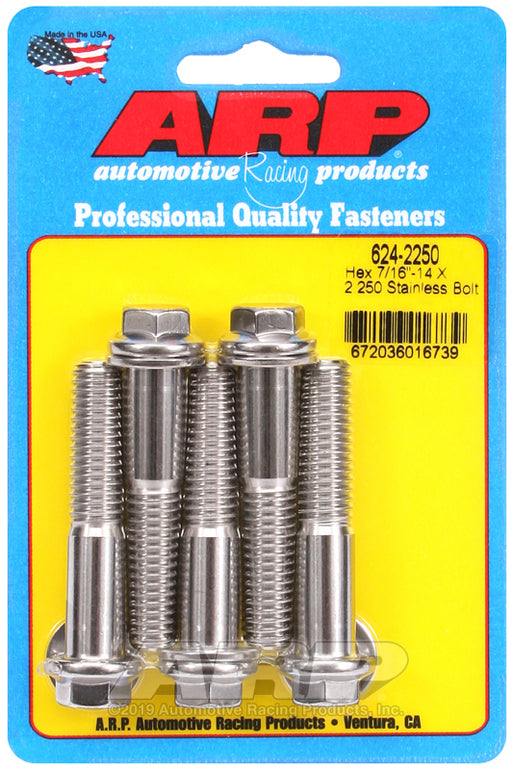 ARP 7/16-14 X 2.250 hex 1/2 wrenching SS bolts