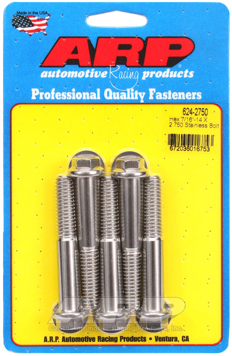 ARP 7/16-14 X 2.750 hex 1/2 wrenching SS bolts
