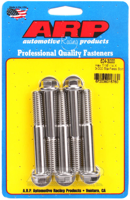 ARP 7/16-14 X 3.000 hex 1/2 wrenching SS bolts