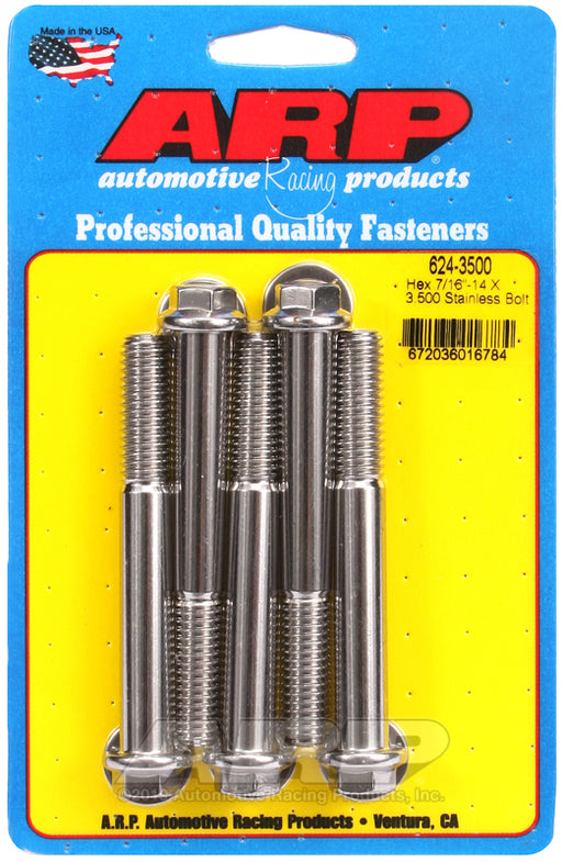 ARP 7/16-14 X 3.500 hex 1/2 wrenching SS bolts
