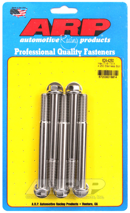 ARP 7/16-14 X 4.250 hex 1/2 wrenching SS bolts