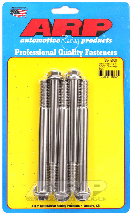 ARP 7/16-14 X 5.000 hex 1/2 wrenching SS bolts
