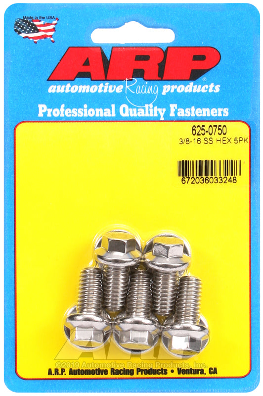 ARP 3/8-16 x 0.750 hex 7/16 wrenching SS bolts