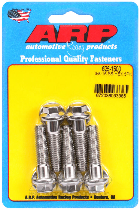 ARP 3/8-16 x 1.500 hex 7/16 wrenching SS bolts