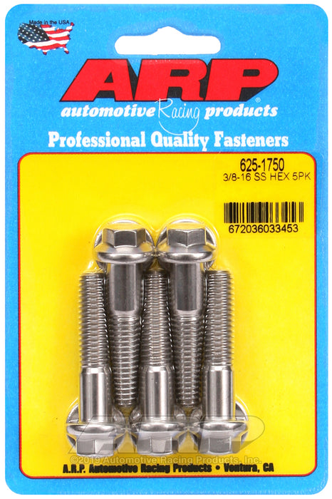 ARP 3/8-16 x 1.750 hex 7/16 wrenching SS bolts