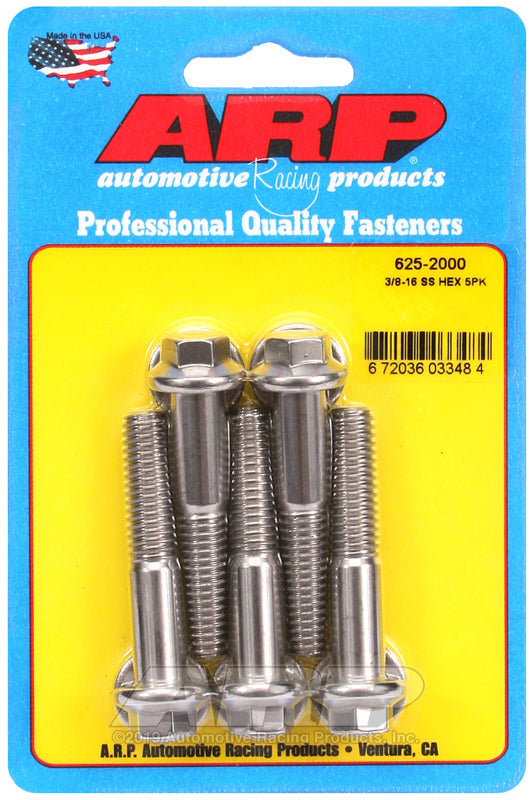 ARP 3/8-16 x 2.000 hex 7/16 wrenching SS bolts