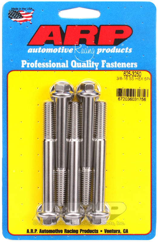 ARP 3/8-16 x 3.250 hex 7/16 wrenching SS bolts