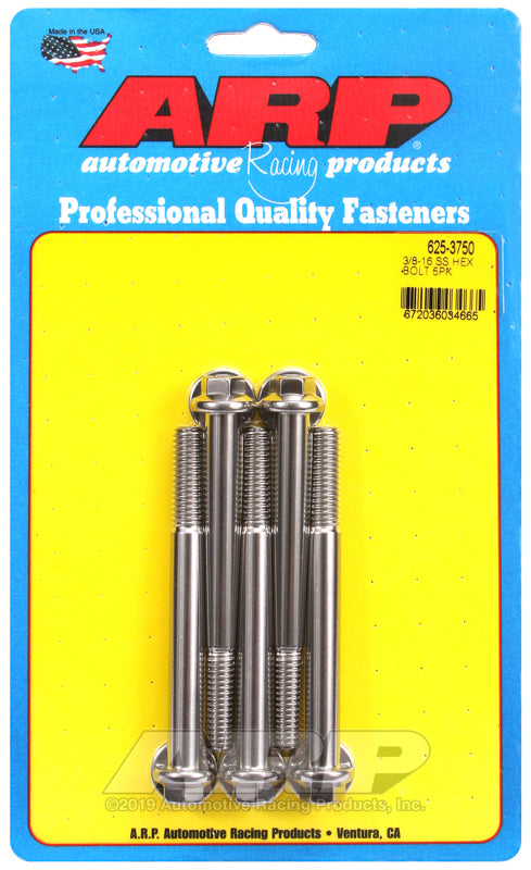 ARP 3/8-16 x 3.750 hex 7/16 wrenching SS bolts