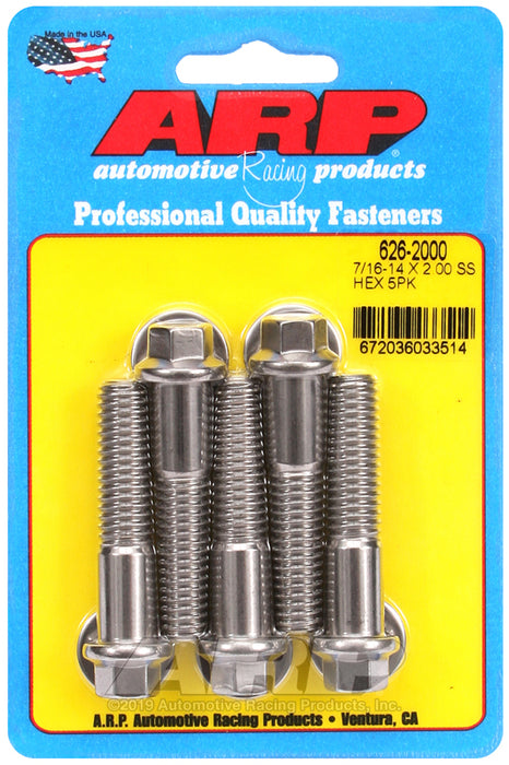 ARP 7/16-14 X 2.000 hex SS bolts