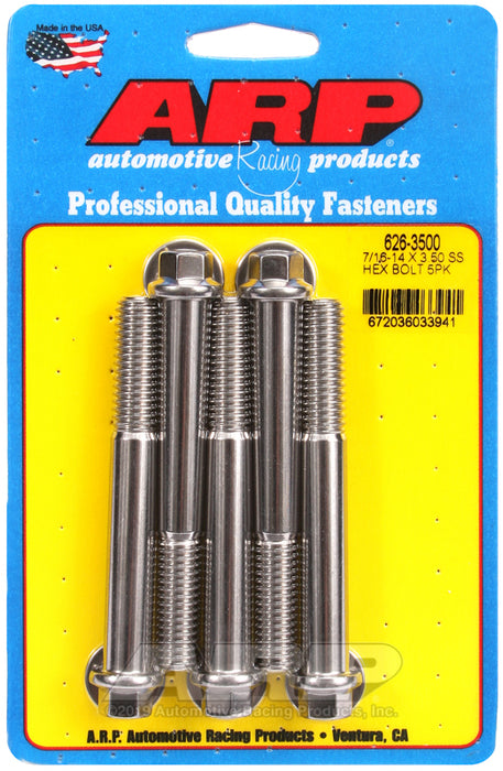 ARP 7/16-14 X 3.500 hex SS bolts