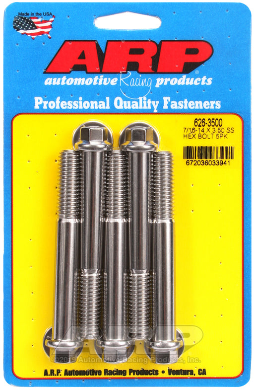 ARP 7/16-14 X 3.500 hex SS bolts