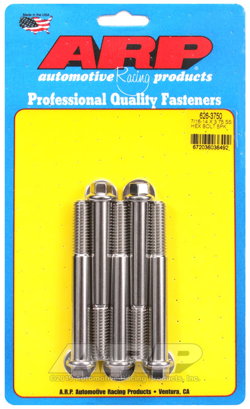 ARP 7/16-14 X 3.750 hex SS bolts