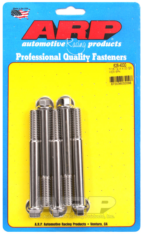 ARP 7/16-14 X 4.000 hex SS bolts