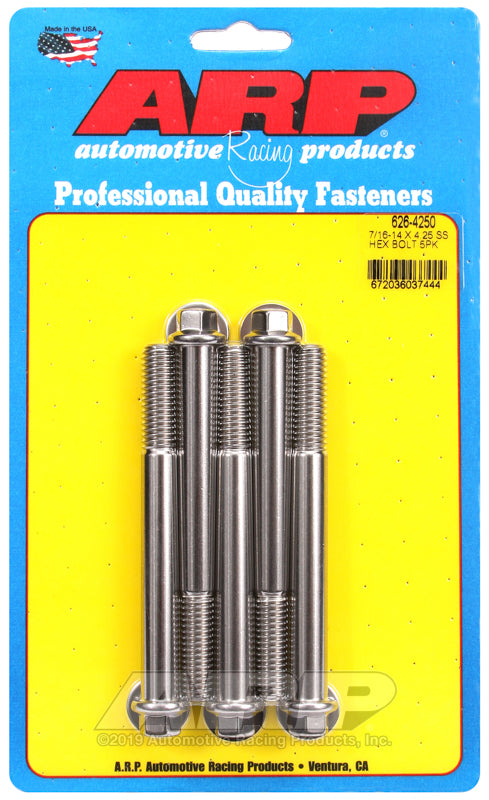 ARP 7/16-14 X 4.250 hex SS bolts