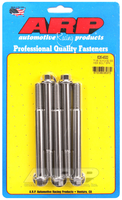 ARP 7/16-14 X 4.500 hex SS bolts
