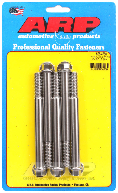 ARP 7/16-14 X 4.750 hex SS bolts