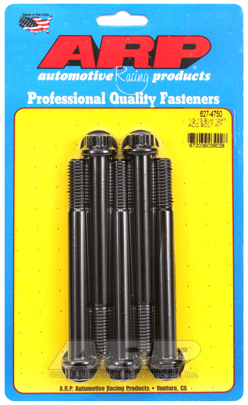 ARP 1/2-13 x 4.750 12pt black oxide bolts